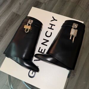 Givenchy Black Heeled Boots with Silver Accents